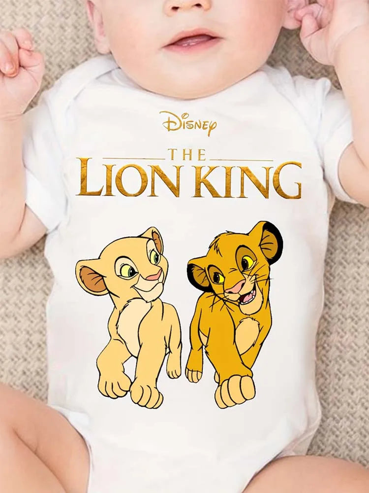 Kawaii The Lion King Printed Baby Clothes Bodysuits & One-pieces for Newborn Summer Short Sleeves Baby Rompers Jumpsuits cute