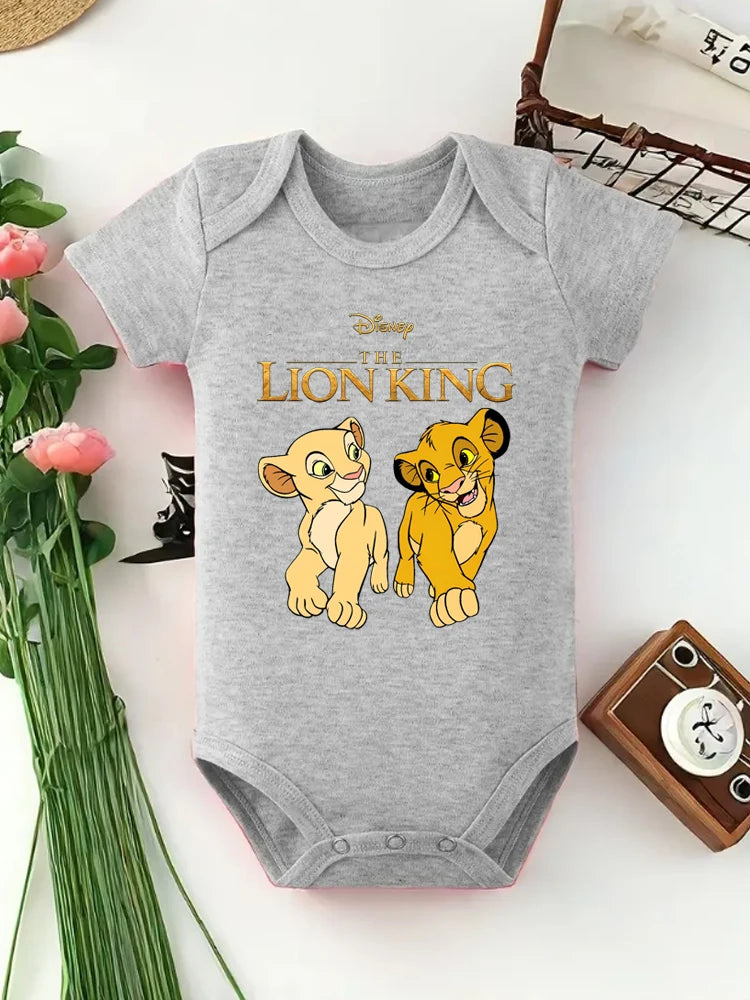 Kawaii The Lion King Printed Baby Clothes Bodysuits & One-pieces for Newborn Summer Short Sleeves Baby Rompers Jumpsuits cute