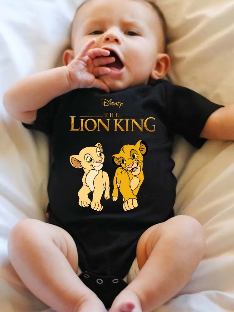 Kawaii The Lion King Printed Baby Clothes Bodysuits & One-pieces for Newborn Summer Short Sleeves Baby Rompers Jumpsuits cute