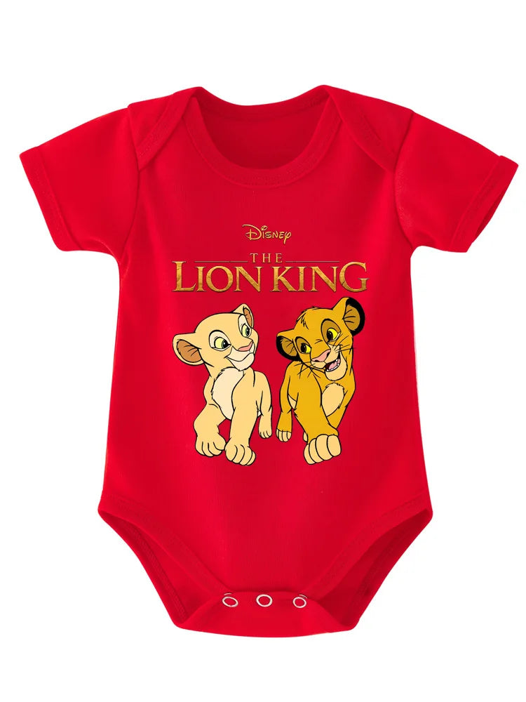 Kawaii The Lion King Printed Baby Clothes Bodysuits & One-pieces for Newborn Summer Short Sleeves Baby Rompers Jumpsuits cute